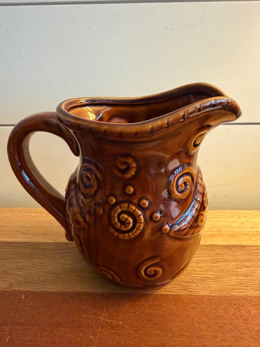 Vintage Ceramic Owl Pitcher Brown - Picture 6 of 6